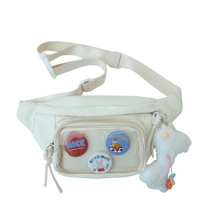 Ita Bag Fanny Pack Cute Waist Pack Nylon PVC Crossbody Sling Bag Chest Bag for Women Teen Girls