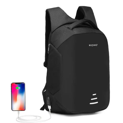 Kono Anti-Theft Laptop Backpack - 15.6" USB Charging Port, Water Resistant Business/School Bag for Men & Women