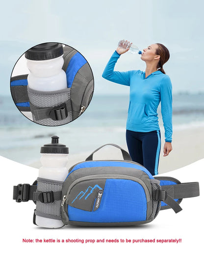 Fanny Pack Running Belt Purse Bum Bag Women Men Sling Waist Pack with Bottle Holder for Cycling for Running Hiking for Hydration