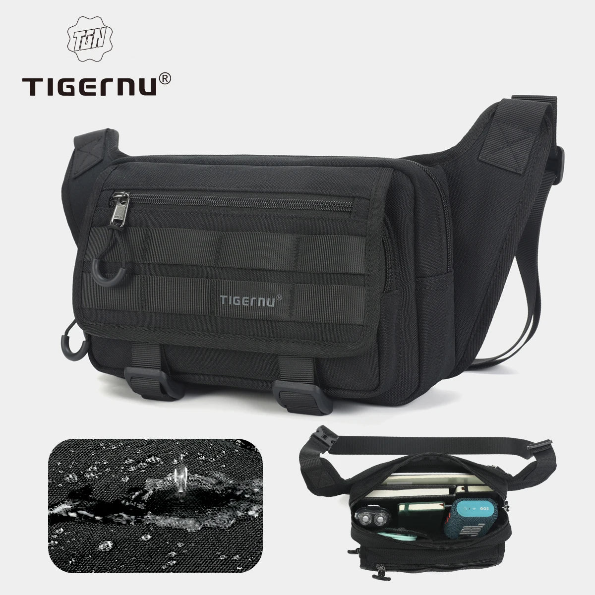 Tigernu Waist Bags For Men Outdoor Chest Bags Mountaineering Shoulder Bag Tactical Messenger Bags Crossbody Bags Male Fanny Pack