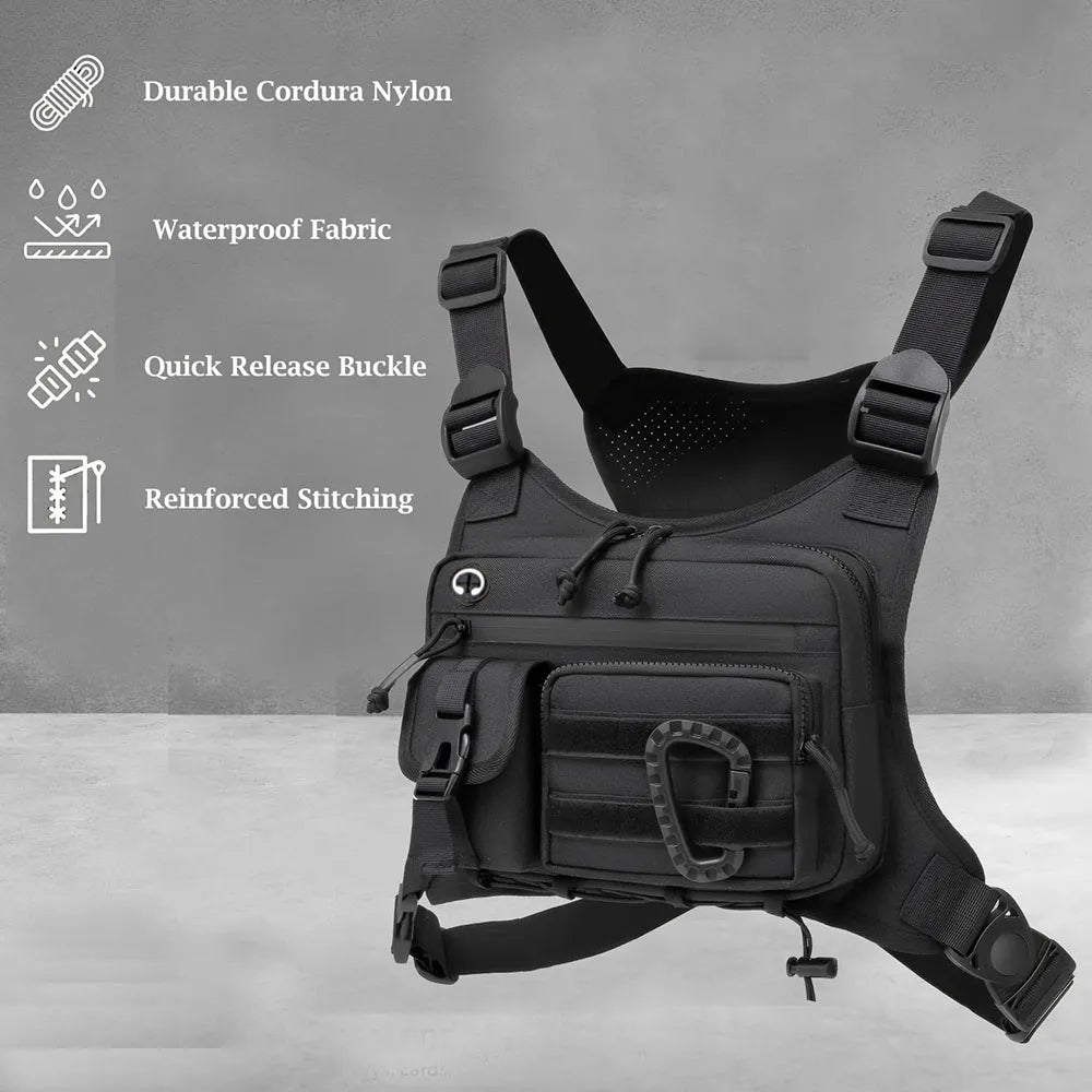 Outdoor Tactical Chest Bag Men's Vest EDC Waterproof Anti-Theft Chest Pack for Cycling Bags Running Front Chest Bag