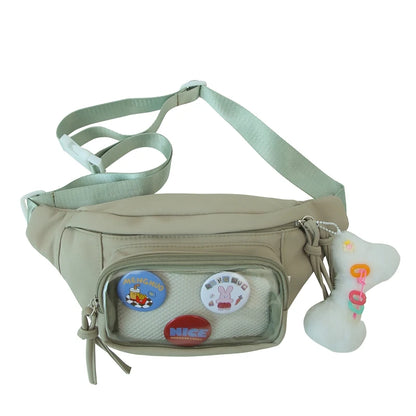 Ita Bag Fanny Pack Cute Waist Pack Nylon PVC Crossbody Sling Bag Chest Bag for Women Teen Girls