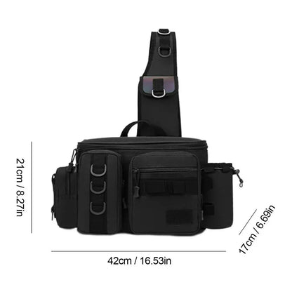 Fishing Waist Pack Sling Bag Lures Gear Tackle Storage Rod Holder Water-Resistant Cross Body Pouch Fly Fishing Bag Lightweight