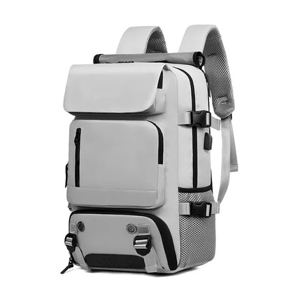Large capacity travel backpack with shoe cabinet, stylish travel commuting bag, 16 inch business laptop backpack, outdoor hiking