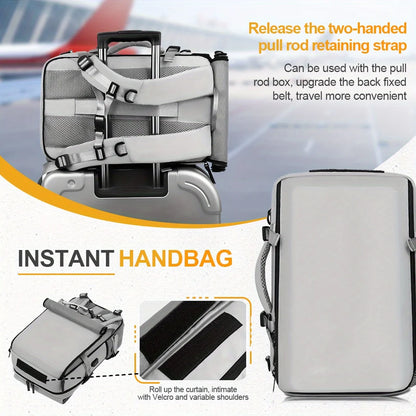 Large capacity travel backpack with shoe cabinet, stylish travel commuting bag, 16 inch business laptop backpack, outdoor hiking