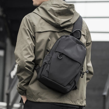 MOYYI Fashion Casual Outdoor Men Chest Sling Bag Women Waterproof Multilayer One Shoulder Small Backpack Nylon Crossbody Bag