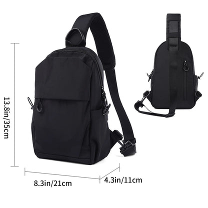MOYYI Fashion Casual Outdoor Men Chest Sling Bag Women Waterproof Multilayer One Shoulder Small Backpack Nylon Crossbody Bag