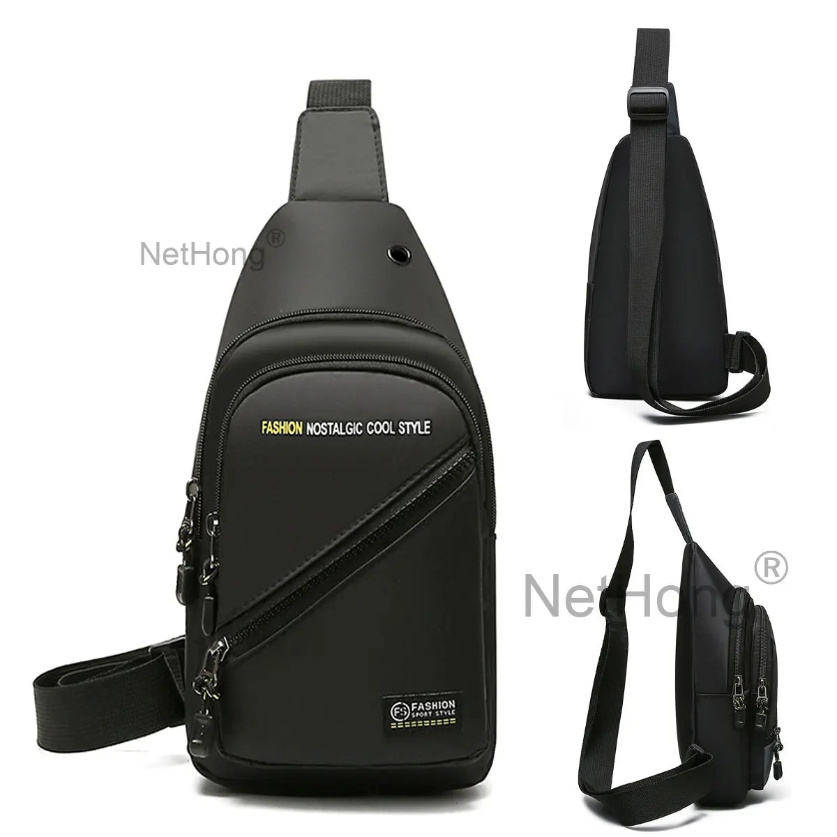 New Ox Cloth Men's Crossbody Bag Simple Faion Korean Version Chest Small Bapa Single oulder Bag Casual Chain Handle