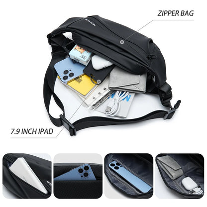 Premium Crossbody Bag Men Youth Travel Sport Fanny Pack Waterproof Breathable Matching Original Design Daily Shoulder Sling Bag