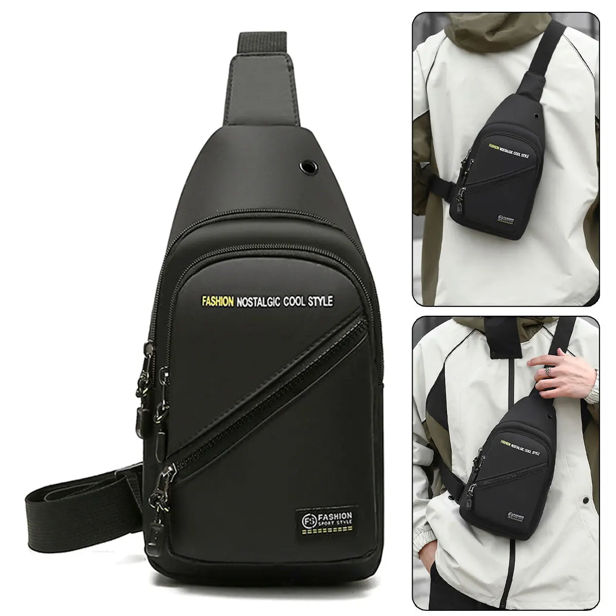 New Ox Cloth Men's Crossbody Bag Simple Faion Korean Version Chest Small Bapa Single oulder Bag Casual Chain Handle