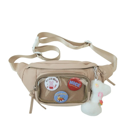 Ita Bag Fanny Pack Cute Waist Pack Nylon PVC Crossbody Sling Bag Chest Bag for Women Teen Girls
