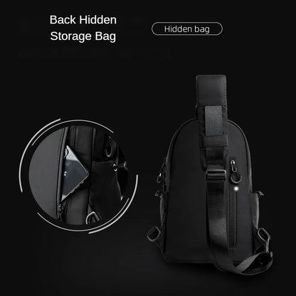 MOYYI Fashion Casual Outdoor Men Chest Sling Bag Women Waterproof Multilayer One Shoulder Small Backpack Nylon Crossbody Bag