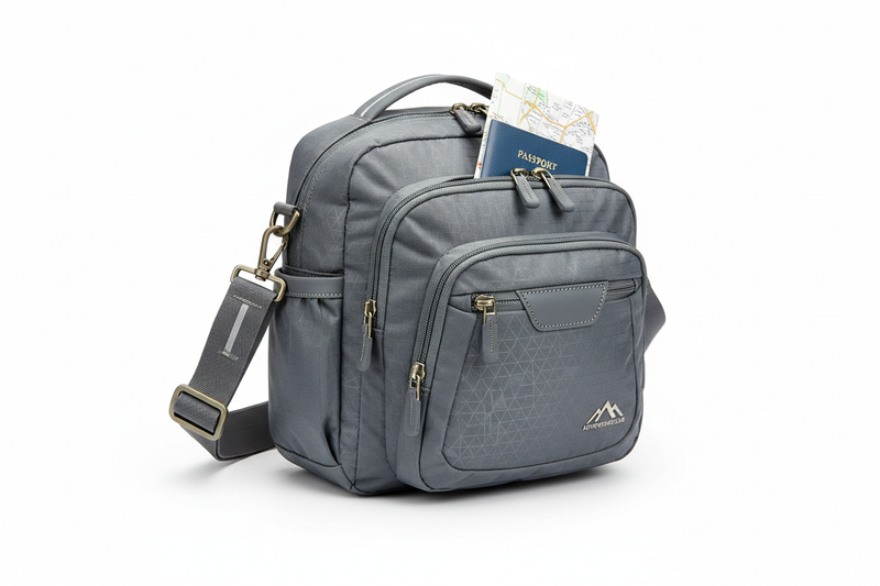 Outdoor Travel Crossbody Bag na bialym tle