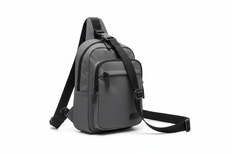 Streetwear Portable Light Nylon Chest Sling Men Bag Korean Style Commuter Travel Man Shoulder Crossbody Bags Backpack for Men na białym tle